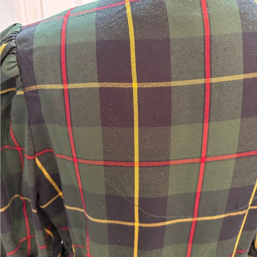 Gretchen Scott Designs Navy Plaid Long Sleeve Dress - Picture 4 of 7